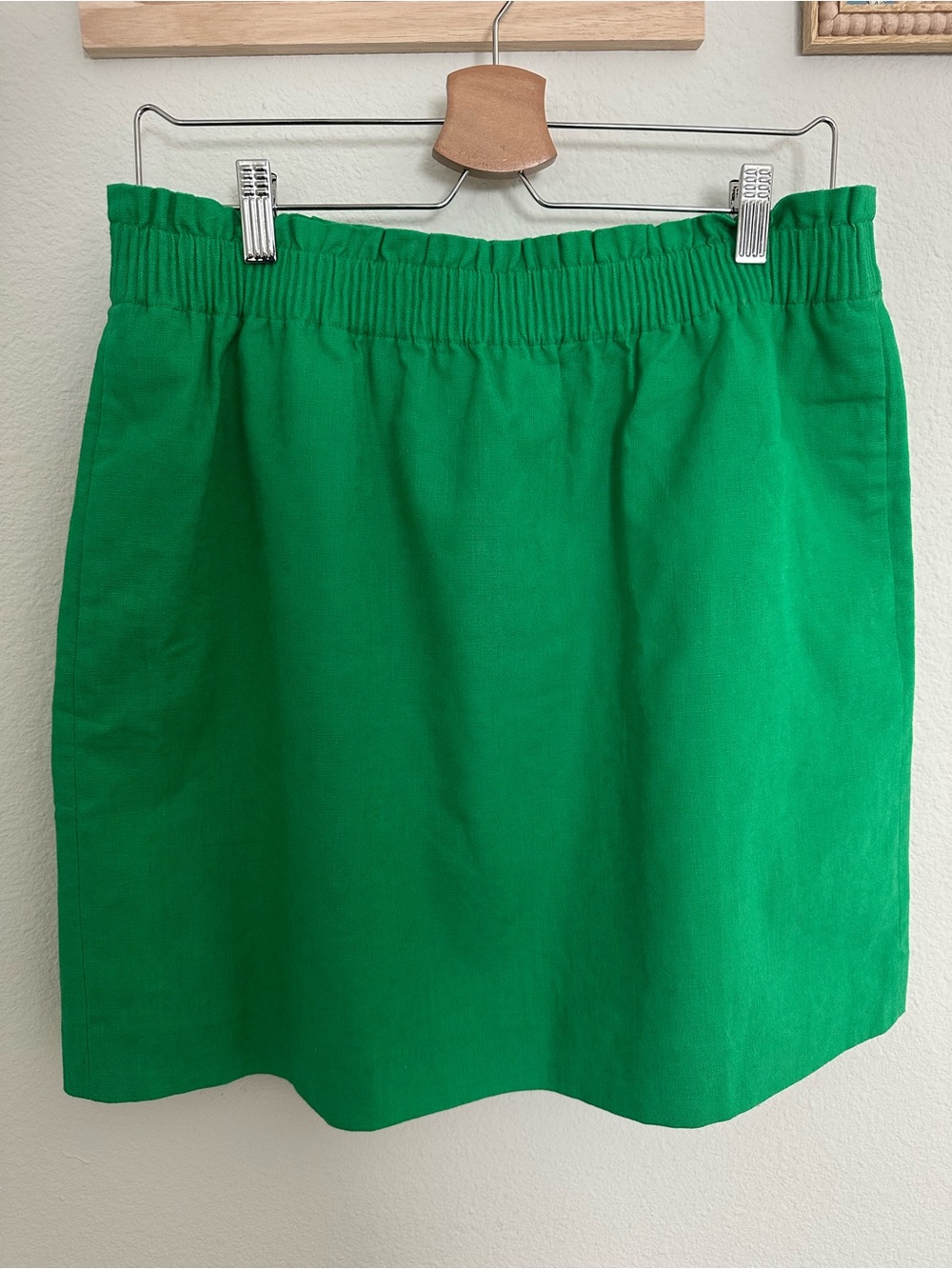 NWT J. Crew Linen Blend Kelly Green Skirt